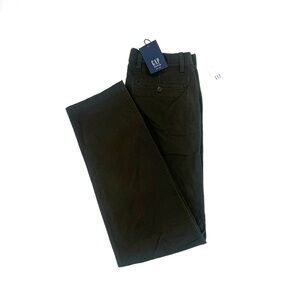 GAP CHINO KHAKI PANTS MENS STRAIGHT DARK OLIVE ZIP FLY NWT